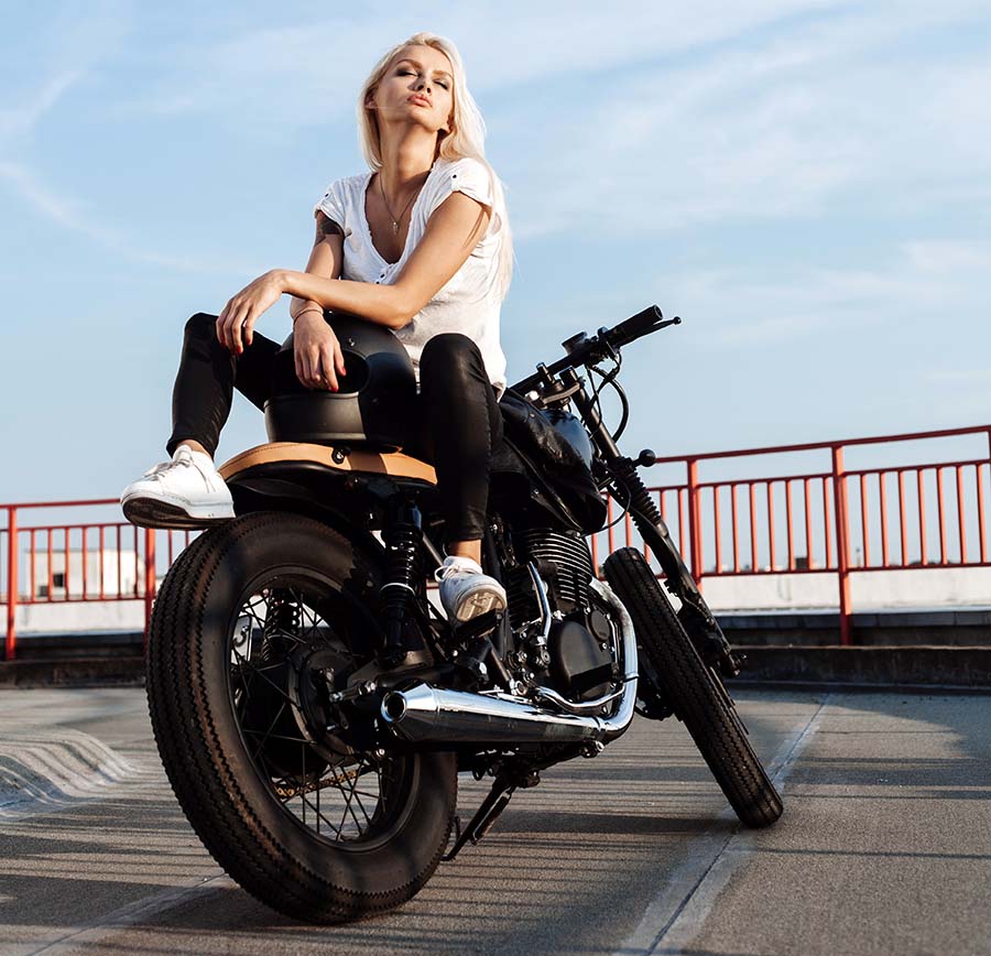 Beautiful girls and bikes in Omsk